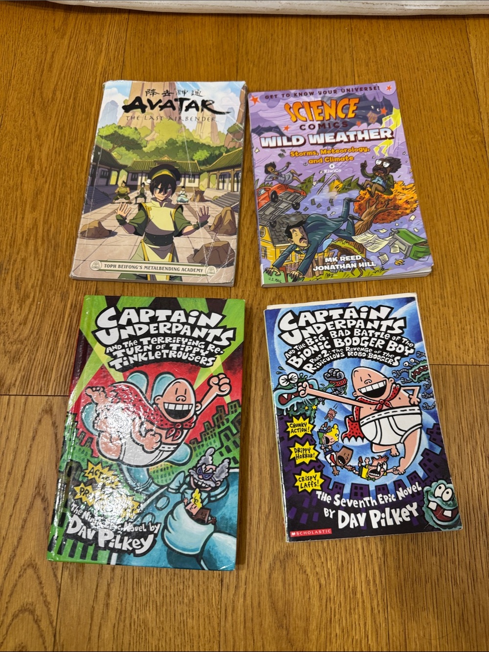 Bundle of 4 kids books -Captain Underpants-Avatar